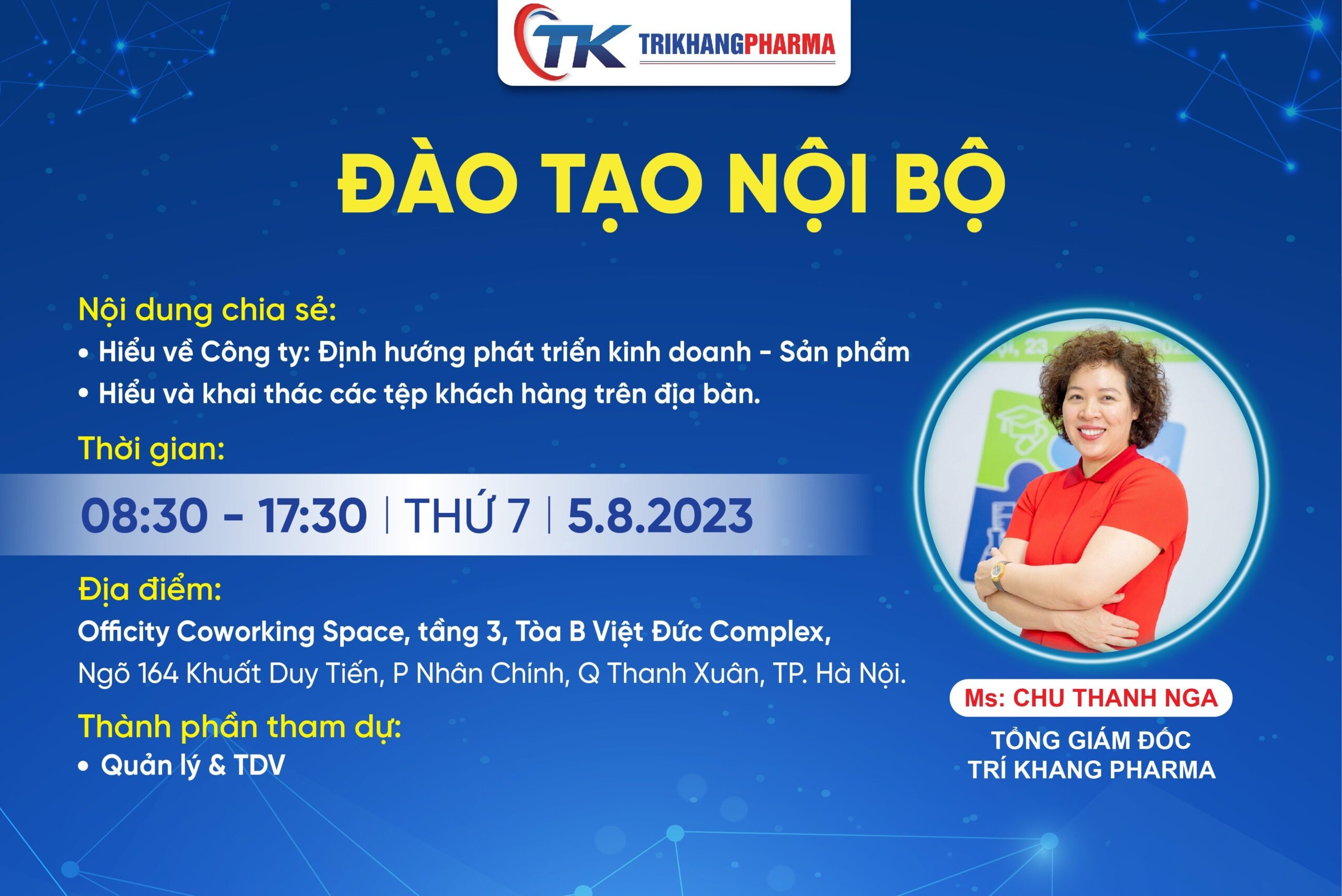 Trí Khang Pharma đào tạo nội bộ định kỳ tháng 8/2023