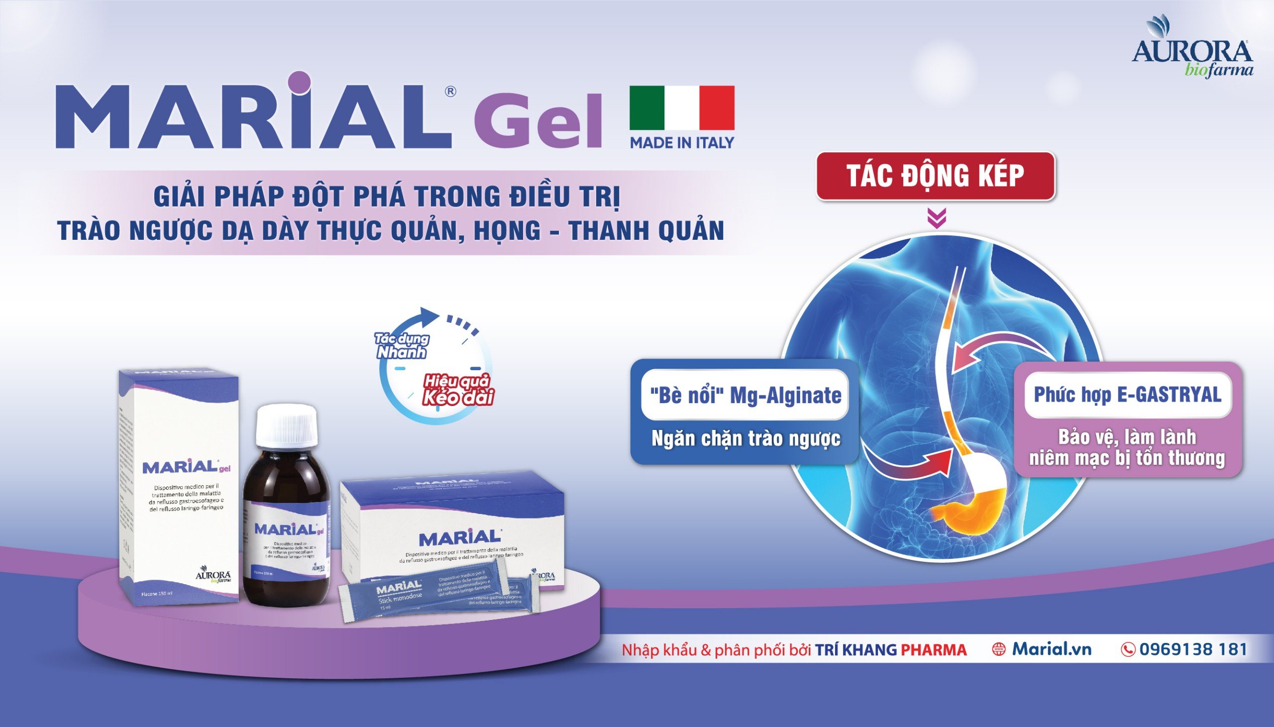 Marial Gel sở hữu nhiều ưu điểm vượt trội so với những sản phẩm chống trào ngược khác trên thị trường