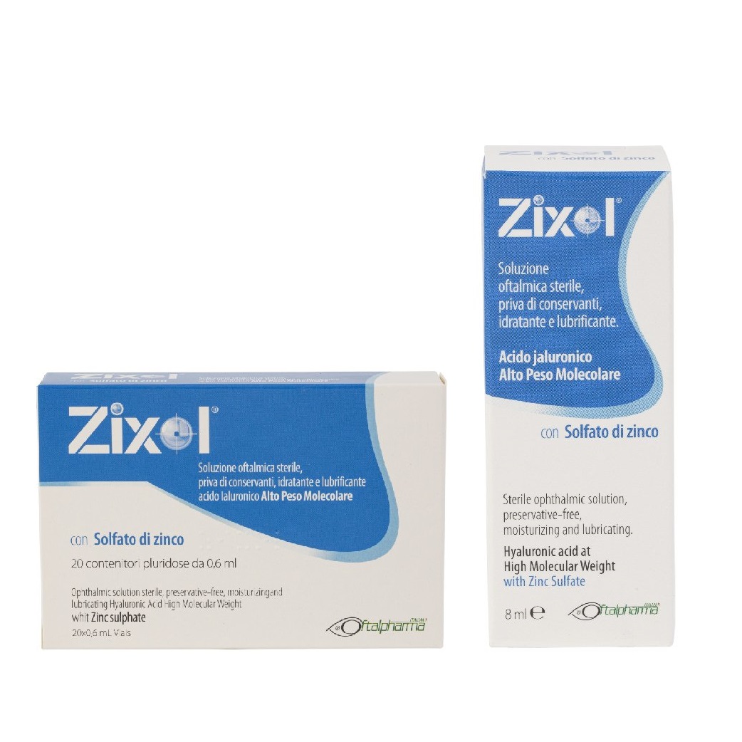 Artificial tear Zixol Pluridose - Solution help moisturize, protect, and heal the eyes