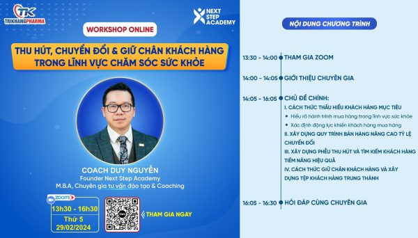 Trí Khang pharma tổ chức thành công Workshop online: "Thu hút, chuyển đổi & giữ chân khách hàng trong lĩnh vực chăm sóc sức khỏe"