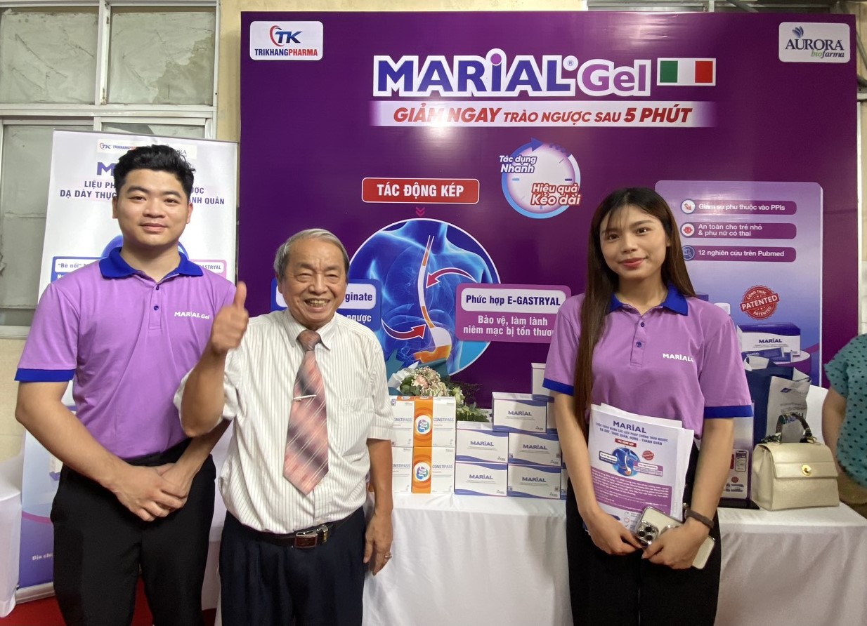 Marial Gel được PGS.TS Nguyễn Duy Thắng - Chủ tịch Hội Tiêu hóa Hà Nội giới thiệu tại Hội thảo khoa học chuyên đề: Bệnh viêm loét dạ dày, trào ngược dạ dày thực quản