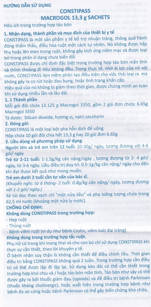 Constipass - Vượt qua táo bón nhanh chóng và dễ dàng