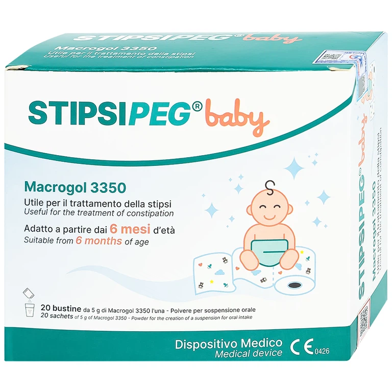 Stipsipeg Baby - Bột nhuận tràng, giảm táo bón cho trẻ từ 6 tháng tuổi